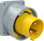CEE-flanged plug angled 3x125A (2P+PE) 4h  IP67 POWER TWIST yellow 743-4 | 9003399072260