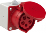 CEE-surface mounted socket 5x16A 6h IP44 75x75 red 1xNippel 80115-6 | 9003399494642