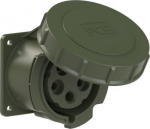CEE-flanged socket 5x32A(3P+N+PE) 6h IP67 green 75x75 3252-6.U | 9003399703607