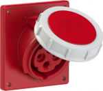 CEE-flanged socket 4x16A(3P+PE) 6h IP67 92x100 sloping red 4142-6 | 9003399134807