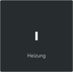 With marking "Heizung". As cover for flush-mounted 1gang 1way, 1gang 2way switch, intermediate switch, push-button and control switch 1gang 2way. As cover for 2-pole or 3-pole flush-mounted on-off switch and 2-pole control on-off switch. 2CKA001751A3 ...