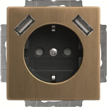 Socket insert Safety Shutter with USB A/A antique brass anthracite - Platform 63 2CKA002011A6281 | 4011395303825