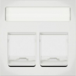 Central plate, New Unica, 2xRJ45, DPM, 2m, straight, shutter, white NU942218 | 3606481464262