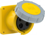CEE-flanged socket 3x125A(2P+PE) 4h IP67 POWER TWIST 120x120 yellow 343-4 | 9003399214530