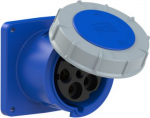 CEE-flanged socket 5x125A(3P+N+PE) 9h IP67 Pilot POWER TWIST 120x120 blue 3455-9 | 9003399743948