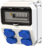 Block of sockets 4x16A 1-pole B CB, 1x40A/4/0.03A RCB 4xSSD LOFER with 9mod. IP54 9018012