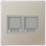 Centre plate DATA socket 2xRJXX, stainless steel, LS ES1969-2WE | 4011377178014