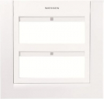 Color: White plate / White frame   Zenit centralization frames for flush mounting boxes code T1092.1 and surface mounting boxes code T1292.   2-gang - 6+6 modules.   For 1, 2 or 3 module devices.   Size (height x width): 204 x 212 mm 2CLA127200T1101  ...