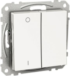 Double switch, Exxact, 2-pole 1-way, 1-pole 1-way, 16A, screwless terminals, white WDE002141 | 3606480201301