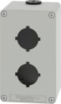 Empty control station, Harmony XAP, XB2 SL, zinc alloy, grey, M20, 2 cut outs 30mm with notches, 80x XAPD2602 | 3389118321748