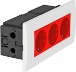 Rozetes komplekts priek&scaron; 3-vietīga Modul 45 84x185x59mm, PC, signālsarkana, 3001 6119413 | 4012197292461