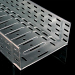Cable tray with integrated coupling KZI 110x150 from sheet 1,00 mm superficial treatment sendzimir, perforated, with embosy for augmentation of rigidity and solidity. KZI 110X150X1.00_S | 8595057692398