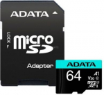 ADATA | Premier Pro UHS-I U3 V30S | 64 GB | MicroSDXC | Flash memory class 10 | Adapter AUSDX64GUI3V30SA2-RA | 4710273771328