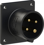 CEE-flanged plug 4x16A (3P+PE) 7h IP44 black 70x70 614-7 | 9003399066917