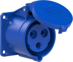 CEE-flanged socket 3x32A (2P+PE) 6h IP44 TT 70x70 blue 323-6TT | 9003399581755