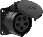 CEE-flanged socket 5x16A(3P+N+PE) 6h IP44/IP54 TT black 70x70 315-6TTX | 9003399775710