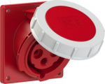 CEE-flanged socket 3x32A(2P+PE) 6h IP67 92x100 sloping red 4242-6 | 9003399136504