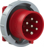 CEE-flanged plug 7x32A (6P+PE) 6h IP44/IP54 red 75x75mm 6272-6V | 9003399315091