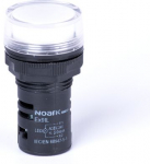 Panel mounted signal lamp, flat shaped head, resistance, white, 12V AC/DC 105418 | 8592765054197