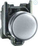 White complete pilot light &Oslash;22 plain lens with integral LED 230...240V. range of product: Harmony XB4 - product or component type: complete pilot light - device short name: XB4 - fixing collar material: zamak - mounting diameter: 22 mm - operator add ...