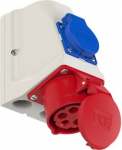 Wall socket outlet 5x16A (3P+N+PE) + Schuko 6h IP44 COMBO red 9215-6 | 9003399091414