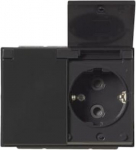 Socket outlet with Hinged Lid, Anthracite, IP21, 302EUCK-81, Impressivo 2TKA00003031 | 6438199004778
