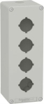 Empty control station, Harmony XAP, XB2 SL, zinc alloy, grey, M25, 4 cut outs 30mm with notches, 80x XAPD4604 | 3389119011495