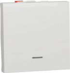 Switch, New Unica, 1-pole 2-way, 10AX, 2 modules, with neutral, white NU320318S | 3606489455088