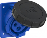 CEE-receptacle socket flange 30A 3P4W 9h IP67 UL 80x97 angled blue 42492-9F78 | 9003399502712