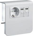 socket plinth socket-outlet + data outlet 2xCat.6A for SL 20x80mm traffic white SL200809209016 | 4012740018210