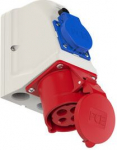 Wall socket outlet 4x32A (3P+PE)+Schuko 6h IP44 COMBO red 9224-6 | 9003399094880
