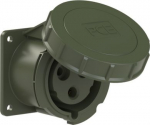 CEE-flanged socket 3x32A (2P+PE) 6h IP67 green, 75x75 3232-6.u | 9003399368578