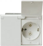 Socket outlet with Hinged Lid, white, IP21, 302EUCK-84, Impressivo 2TKA00003033 | 6438199004792