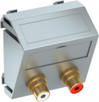 Media adapteris audio tulpe 2x vietīgs, rozete-rozete 45x45mm, PC, alumīnija lakots 6105084 | 4012195900597