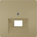 UAE socket cover plate 68x68mm, Rutenbeck Cat.3+5+6 BTR-DAT C6, Teleg&auml;rtner AMJ45, UMJ45, malt gold, DELTA style 5TG1394-0MG | 4047624273539