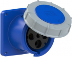 CEE-flanged socket 4x125A(3P+PE) 9h IP67 POWER TWIST 120x120 blue 344-9 | 9003399055010