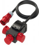 Distribution box 6F 3x32/5 Ea IP44, ST.ANTON, black, with cable H07RN-F 5G6mm2, 32A 5p 400V, 2m 9439005 | 5902082014676