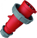 Industrial Plug 4x32A 3h 400-440V IP67 with high heat resistant contact  carriers and nickel plated contacts, red 2175B | 4015394263098