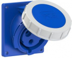 CEE-flanged socket 3x32A (2P+PE) 6h IP67 92x100, blue, sloping 4232-6 | 9003399136436