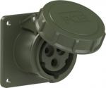 CEE-flanged socket 3x16A (2P+PE) 6h IP67 green, 75x75 3132-6.u | 9003399703591
