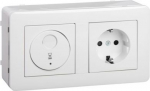 Socket-outlet with electronic timer, 10A, surface, white, Exxact WDE002467 | 3606480204722