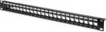 Digitus | Modular Patch Panel | DN-91411 | Black | Layout Keystone Entry: Straight; Area of application: 483 mm (19") cabinet; Suitable for 483 mm (19") cabinet mounting; Housing material: 1.5 mm SPCC cold rolled stell sheet, powder-coated; Ports: 24 ...