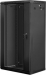 Lanberg | Rack cabinet 19" wall-mount 22U/600x450 (flat pack) with glass door | WF01-6422-10B | Black WF01-6422-10B | 5901969403251