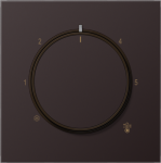 Centre plate with knob for room thermostat, dark aluminium, LS AL1749D | 4011377195202