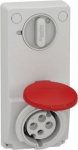 Unika interlocked socket, 32A, 3p+E, 380...415 V AC, IP44, panel. range of product: PratiKa - product or component type: interlocked socket - device short name: Unika socket - plug, socket category: low voltage - poles description: 3P + E - network t ...