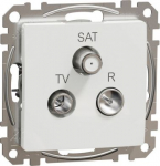 TV/SAT/R socket, Sedna Design & Elements, male IEC, female IEC, intermediate, 10dB, PRO, white SDD111488 | 3606481466181