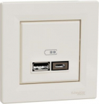 USB socket 2x2.4A (A+C) 12W, with frame, cream, Asfora EPH2700323 | 3606489516710