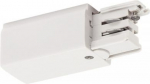 Feed-in for S-TRACK 3-circuit surface-mounted track, earth electrode right, traffic white 1001378 | 4024163196727