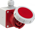CEE-surface mounted socket 4x16A 6h IP67 75x75 red, 1xM20 801142-6 | 9003399494765