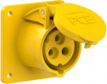 CEE-flanged socket 3x16A (2P+PE) 4h IP44/IP54 TT 75x75 yellow 313-4TTF7 | 9003399787669